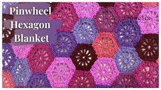 CROCHET HEXAGON BABY BLANKET  Pinwheel Baby Blanket  Ophelia Talks Crochet [upl. by Nytsud]