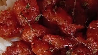 جمبري مقشر بالصوص الاحمر اسرع ولااروع🔥😍🍅🍓🌹Prawns crevette sauce rouge [upl. by Bucky302]