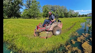 Water Mowing Ferris ISX 3300 Versa Turf Tires Polaris Ranger XD 1500 Lawn Tour Insta 360 X 414 [upl. by Bethany]