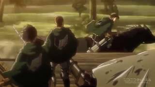 Shingeki no Kyojin Levi sees Petras corpse as it is tossed [upl. by Arocal]