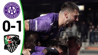 Wolfsberger AC vs Austria Wien 01 All Goals and Extended Highlights [upl. by Mohorva]