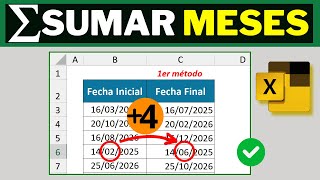 📆SUMAR MESES a una FECHA en EXCEL como un PRO2 Métodos [upl. by Acisseg94]