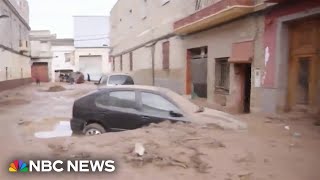 Rivers of mud in Valencia region as Spain experiences deadly flash flooding [upl. by Reerg]