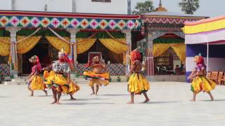 Mask danceCham dance celemony for tibetan buddhism in bodhgaya bhutan temple [upl. by Isyad]