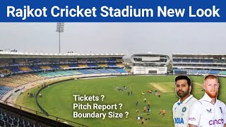 Rajkot Cricket Stadium Ready New Look After Renovation  Ind vs Eng 3rd Test Pitch Report amp Tickets [upl. by Macknair]