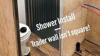 Enclosed to Toyhauler Conversion 7  Shower Install [upl. by Hodge]