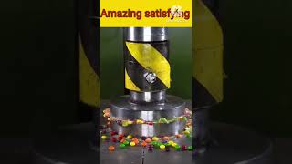 Crushing candy with 100 ton Hydraulic Presshydraulicpresscrushingsatisfyingviralcandy [upl. by Eads]