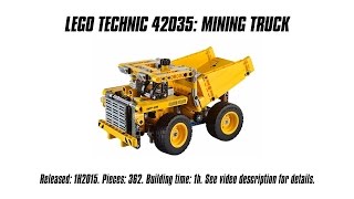 Lego Technic 42035 Mining Truck Unboxing Speed Build amp Review  Sariels LEGO Technic Den [upl. by Reyem]