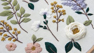 Lilac and cherry blossom Embroidered Botanical elements for beginners [upl. by Adierf601]