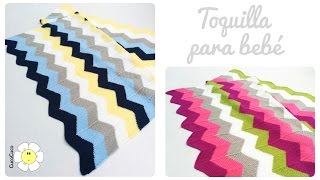 TOQUILLA MANTA O COBIJA PARA BEBÉ EN ZIG ZAG TEJIDA A DOS AGUJAS [upl. by Airotal]