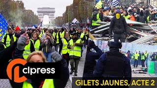 Gilets jaunes Acte 2  affrontements et chaos sur les ChampsElysées 24 novembre 2018 Paris 4K [upl. by Sykes]