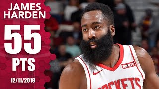 James Harden scores 55 points in road game for Rockets vs Cavaliers  201920 NBA Highlights [upl. by Maureen]