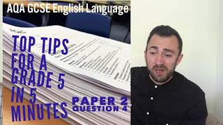 AQA English language paper 2 question 4 Grade 5 in 5 minutes Exam hacks [upl. by Pavier]