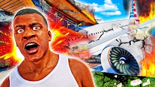 Airplane Crash DESTROYS Franklins House in GTA 5 [upl. by Raines145]