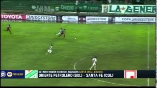 Oriente Petrolero 1  3 Independiente Santa Fe Copa Libertadores 2016 [upl. by Enovahs]