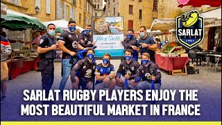 Sarlat Rugby players enjoy the Most Beautiful Market in France [upl. by Hanahsuar]