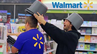 Putting Buckets on Employees Heads Public Prank [upl. by Refennej880]