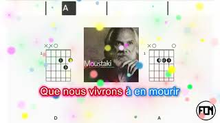 GEORGES MOUSTAKI Le météque FCN GUITAR CHORDS amp LYRICS [upl. by Ettenan122]