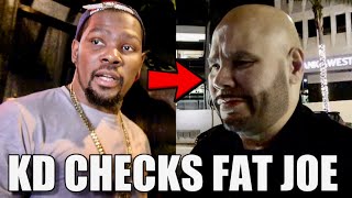 Kevin Durant CHECKS Fat Joe For Lying About Him being JUMPED At Ruckers Park 2011 On Roommates Show [upl. by Geoff]