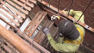 FIRE ESCAPE SCRAPE amp PAINTING NYC Coop Apartment 917 2540960 [upl. by Dixil]