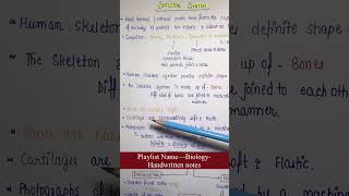 Skeleton System  Unit4  Biology  General Science  Handwritten notes  An Aspirant [upl. by Rois]