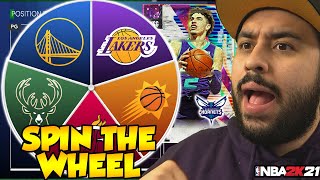 NBA 2K21 SPIN THE WHEEL OF NBA TEAMS We Made a New GOAT SQUAD in MyTeam [upl. by Sivrep148]