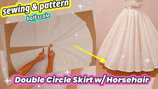 🧵 How to Make a Double Circular Skirt × Umbrella Skirt Cutting × falda circular × sewing tutorial [upl. by Gimpel207]