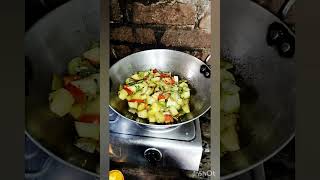 Aalu sim begun tomato dhone pata subji neramis recipe [upl. by Oeflein]