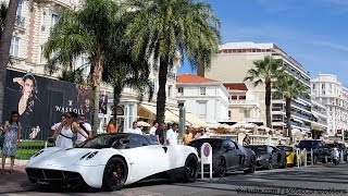 Arab Supercar Invasion in Monaco and Cannes  Ferrari F50 Pagani Huayra DMC Aventador Roadster [upl. by Siul]