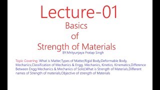 Introduction to Strength of materials  Strength of materials L01  Mechtube India [upl. by Carolann]