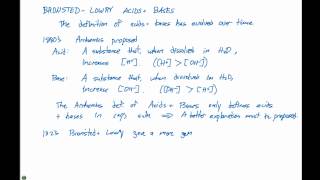 162 BronstedLowry Acids and Bases [upl. by Aciras]