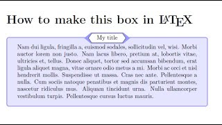 How to make fancy boxes in LaTex using tcolorbox [upl. by Pathe]