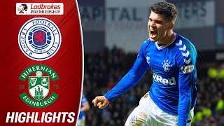 Rangers 21 Hibernian  Ianis Hagi Scores to Complete Dramatic Comeback  Ladbrokes Premiership [upl. by Akcimehs827]