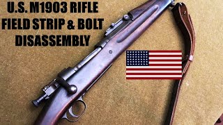 M1903 Springfield Rifle Field Strip and Bolt Disassembly [upl. by Lilah]