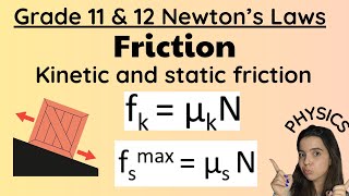 Grade 11 and 12 Forces Friction Static and kinetic friction [upl. by Akinuahs]