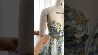 Custom order Corset strapless floral embroidery wedding bridal gown dress gown fashion wedding [upl. by Ykcin]