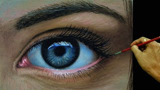 How to Paint a Realistic Eye in Acrylic by JM Lisondra [upl. by Olnek971]