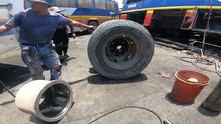 Part1 Philtranco bus  1923 pagawa muna bago byahe replace brake drum RBS 052824 [upl. by Ahtram]