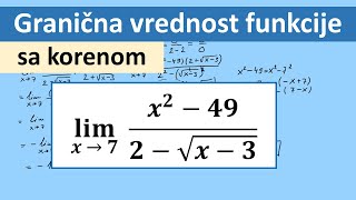 Granična vrednost funkcije sa korenom [upl. by Marlo]