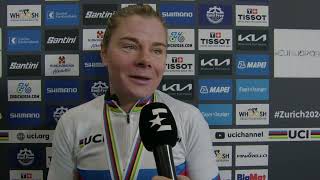 Lotte Kopecky  Interview at the finish  World Championships Road Race Zürich 2024 [upl. by Barbabas]