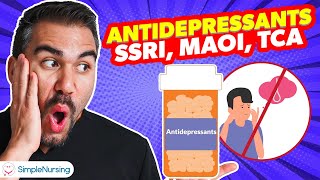 Pharmacology  Antidepressants  SSRI MAOI TCA SNRIs nursing RN PN MADE EASY [upl. by Robbin]