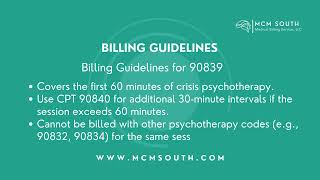 CPT Code 90839 Crisis Therapy Overview by MCM SOUTH [upl. by Franny862]