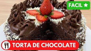 TORTA DE CHOCOLATE  HUMEDA Y FACIL  RECETA DELICIOSA [upl. by Elatnahc]