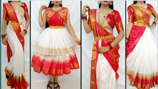 Silk Banarshi Saree Draping in 5 Elegant StylesSaree wearing StyleSouth style Saree draping [upl. by Nalro861]