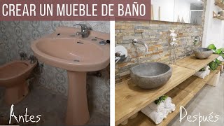 MUEBLE DE BAÑO con PIEDRA NATURAL y madera  Colocación del sifón [upl. by Yseulte]