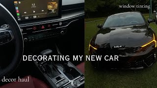 DECORATE MY NEW CAR WITH ME  amazonshein car haul window tints  car tour [upl. by Attiuqehs329]