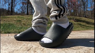 YEEZY Slides  Dark Onyx  Sizing Information amp Color Comparison [upl. by Balling954]