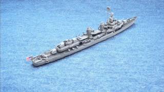 Built USS Fletcher DD 445 Model 1700 Skywave Waterline Ship Kit WWII Destroyer Miniature Replica [upl. by Mchale]