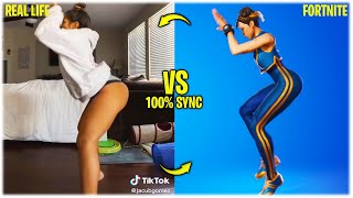 FORTNITE DANCES IN REAL LIFE 100 SYNC Hit It Get Griddy Rollie Blinding Lights Say So ❤️ [upl. by Fabrianna106]