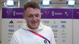 Harry Souttar  FIFA World Cup Qatar 2022  PostMatch Interview Tunisia v Australia [upl. by Ainedrag113]